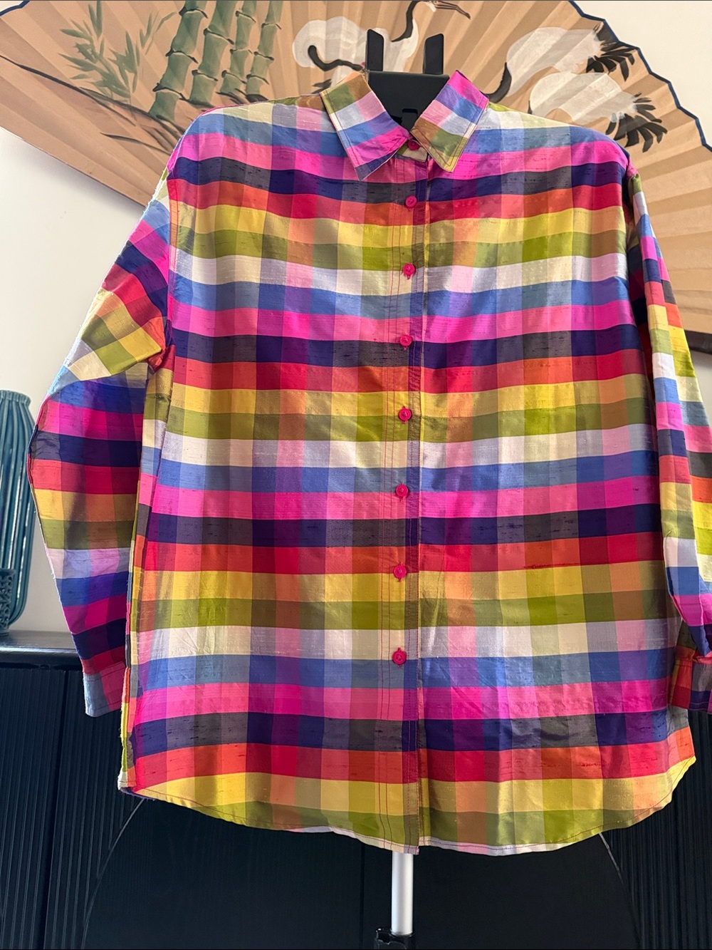 Newport News Y2K 100% Dupioni Silk Top
